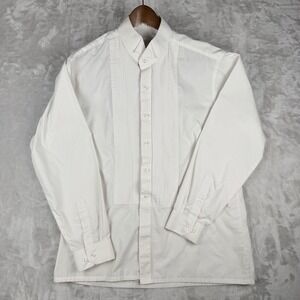 Marquis White Pleated‎ Tuxedo Dress Shirt Men's 16 1/2 34/35 Long Sleeve Formal